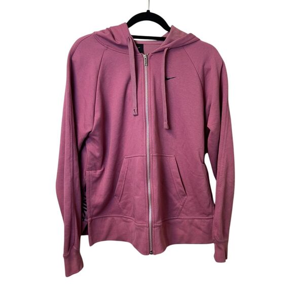 Nike Women's Full-Zip Cotton Blend‎ Hoodie in Dusty Pink Athletic Size Small - Picture 1 of 8